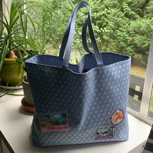 𝅺ESTEE Lauder Canvas Tote Blue with Landmark Photos